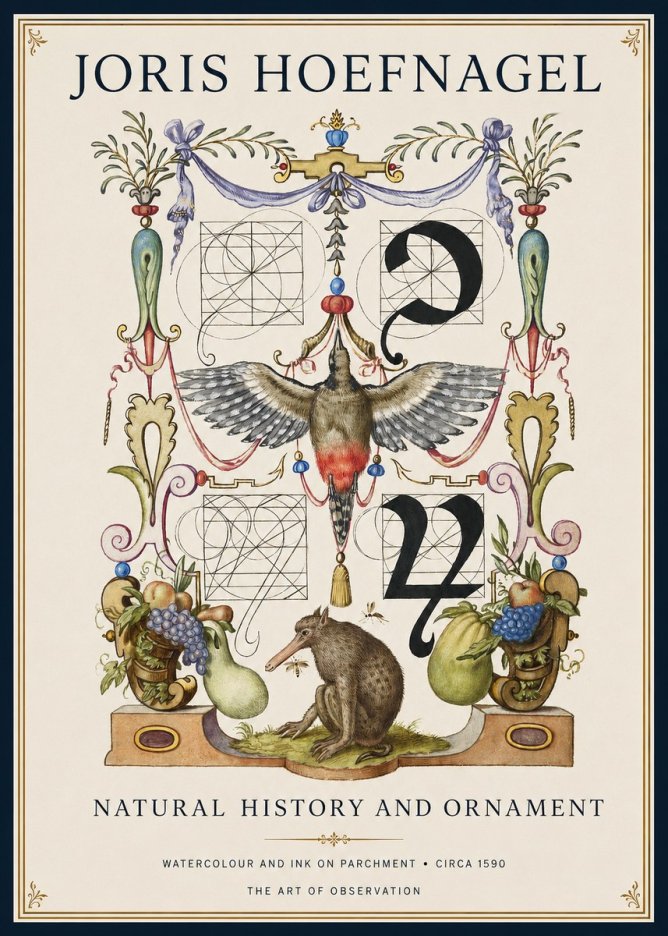 Joris Hoefnagel Study of Nature and Ornament No2 - Plakat