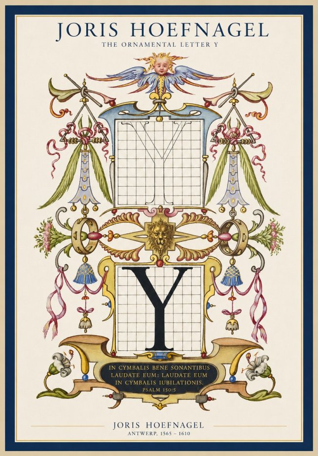 Joris Hoefnagel The Ornamental Letter Y No1 - Plakat