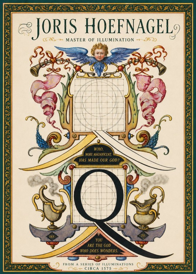 Joris Hoefnagel The Calligraphic Q No6 - Plakat