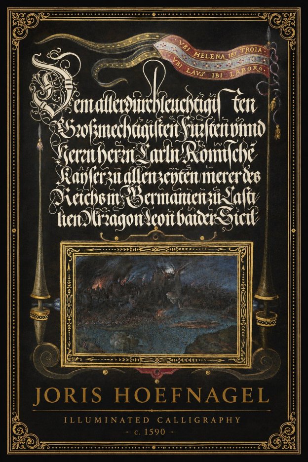 Joris Hoefnagel Illuminated Calligraphy No1 - Plakat