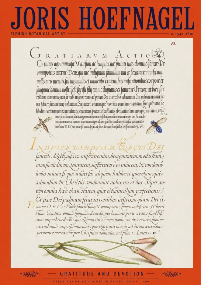 Joris Hoefnagel Thanksgiving to God • Institute for Botanical Studies No2 - Plakat