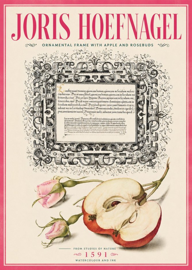 Joris Hoefnagel Illuminated Calligraphy and Botanical Study No6 - Plakat