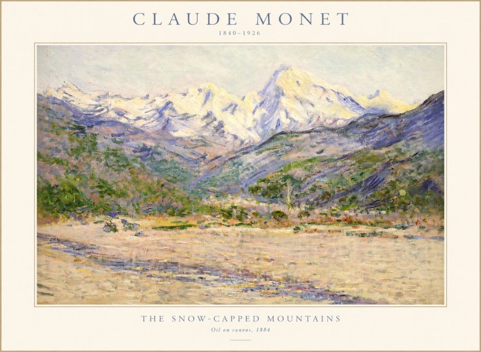 Monet The Snow-capped Mountains No1 - Plakat