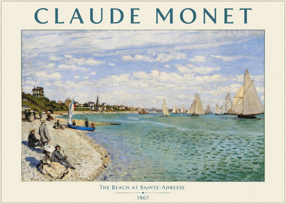 Monet The Beach at Sainte-adresse IV No4 - Plakat