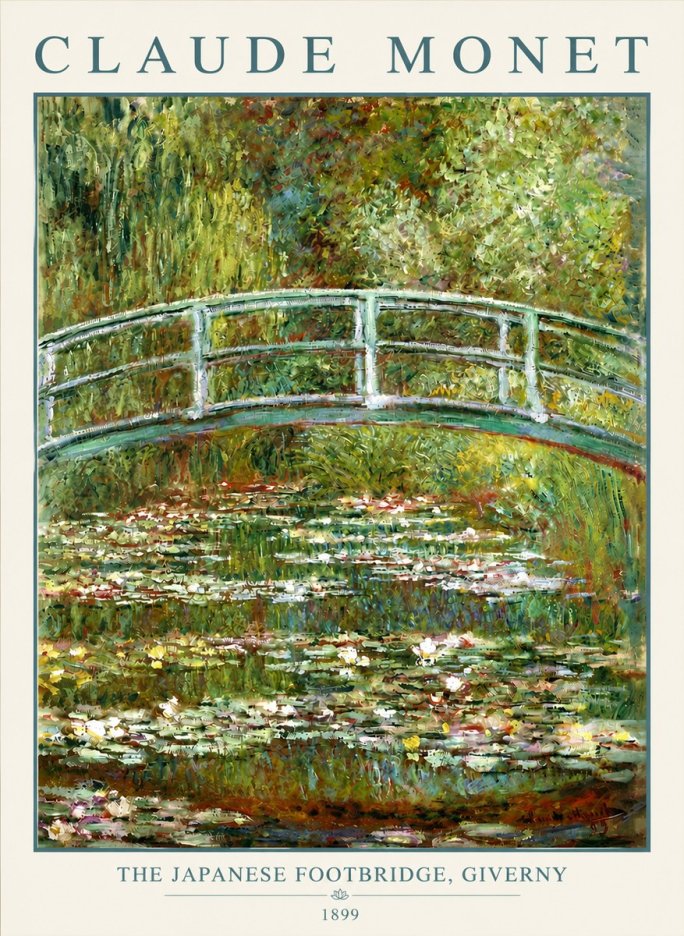 Monet The Japanese Footbridge, Giverny No4 - Plakat