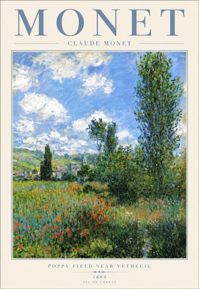 Monet Poppy Field Near Vétheuil No4 - Plakat
