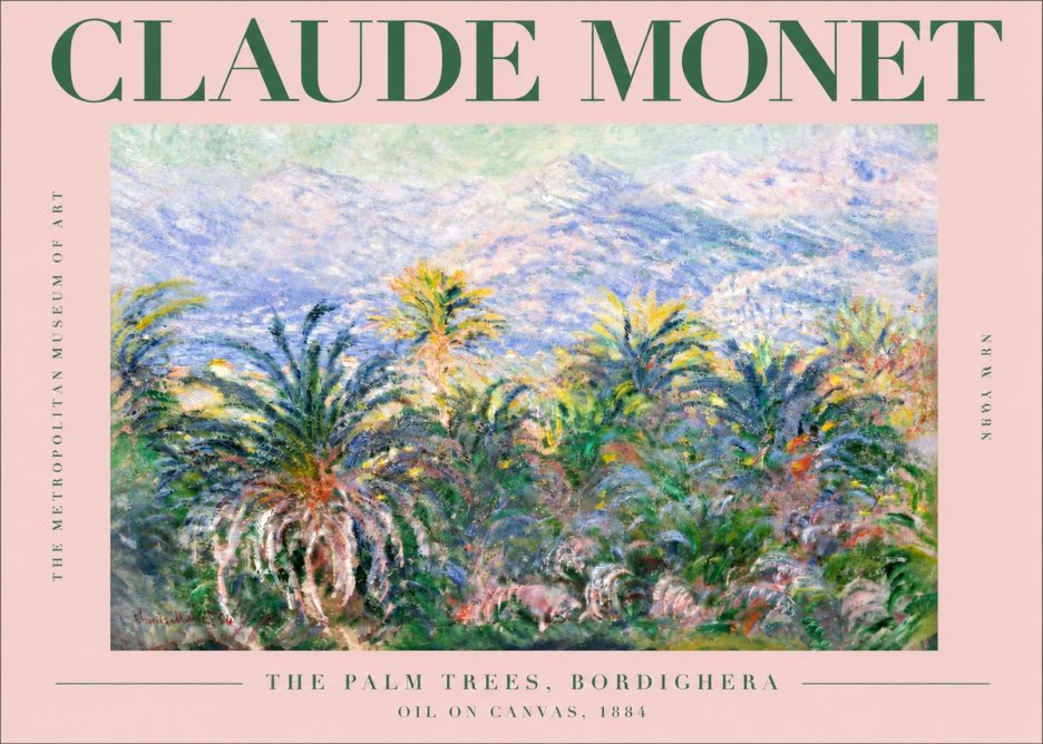 Monet The Palm Trees, Bordighera No4 - Plakat