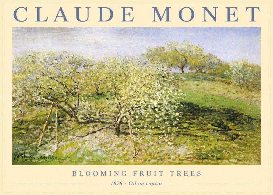 Monet Blooming Fruit Trees No2 - Plakat