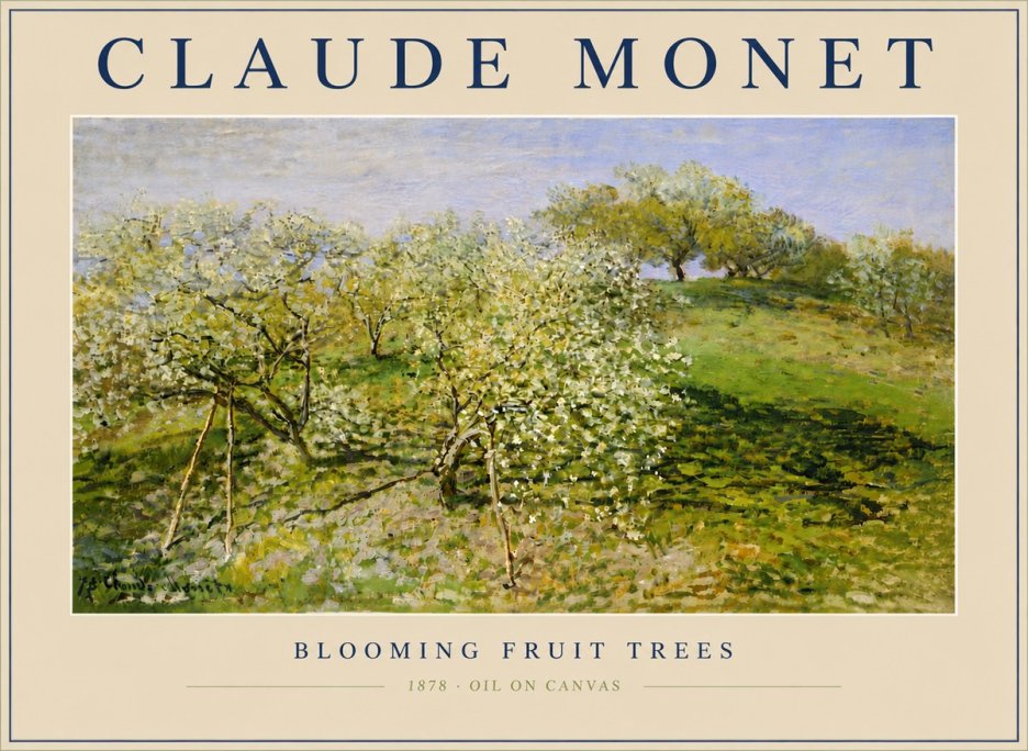Monet Blooming Fruit Trees No6 - Plakat