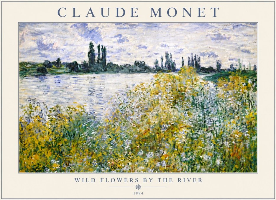 Monet Wild Flowers by the River No5 - Plakat