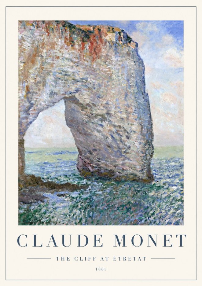 Monet The Cliff at Étretat No1 - Plakat