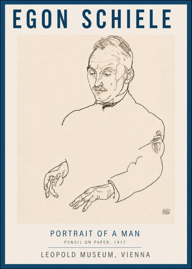 Schiele Portrait of a Man No6 - Plakat