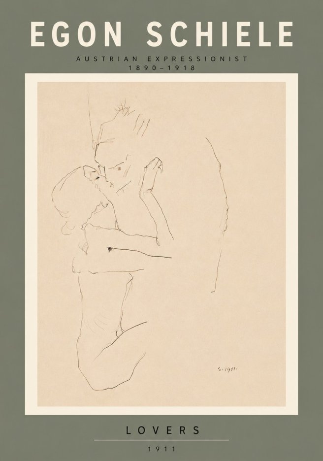 Schiele Lovers No6 - Plakat