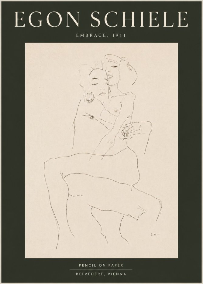 Schiele Embrace, 1911 No4 - Plakat