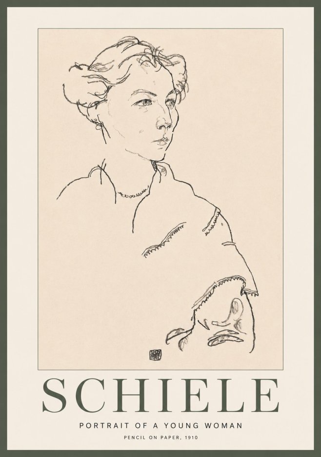 Schiele Portrait of a Young Woman No2 - Plakat