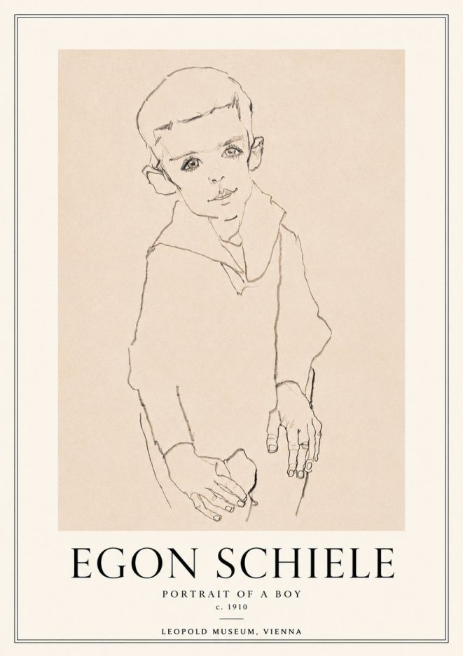 Schiele Portrait of a Boy No3 - Plakat
