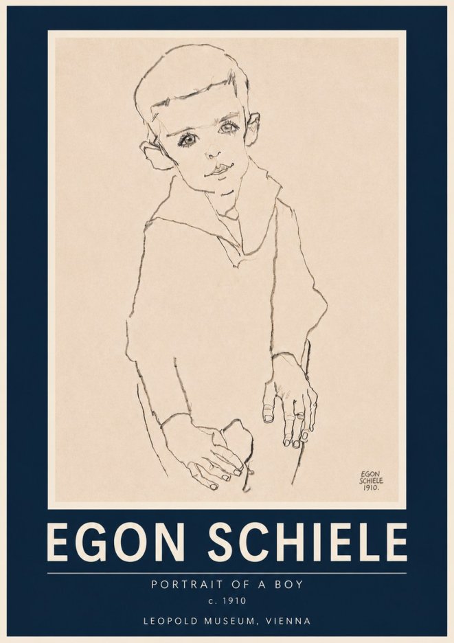 Schiele Portrait of a Boy No6 - Plakat