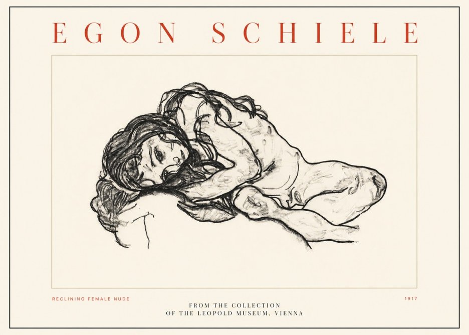 Schiele Reclining Female Nude No2 - Plakat