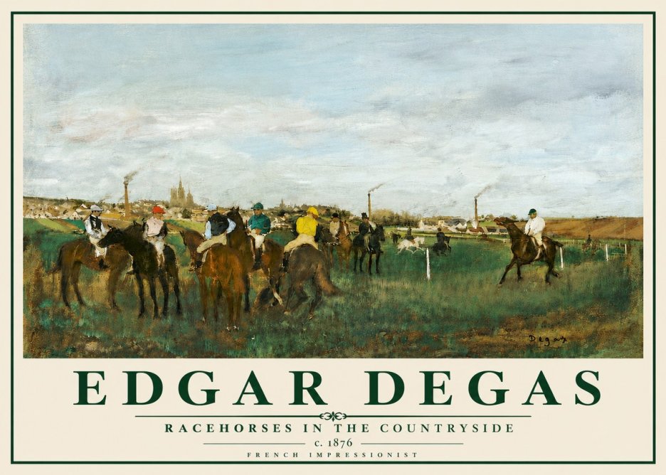Edgar Degas Racehorses in the Countryside No5 - Plakat