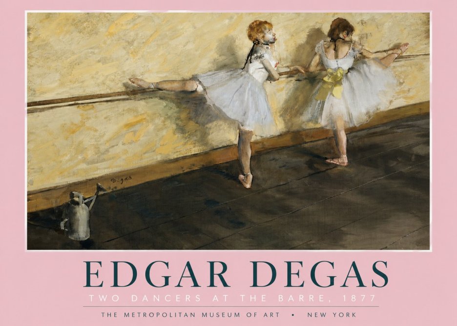 Edgar Degas Two Dancers at the Barre, 1877 No2 - Plakat