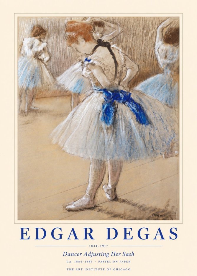 Edgar Degas Dancer Adjusting Her Sash No1 - Plakat