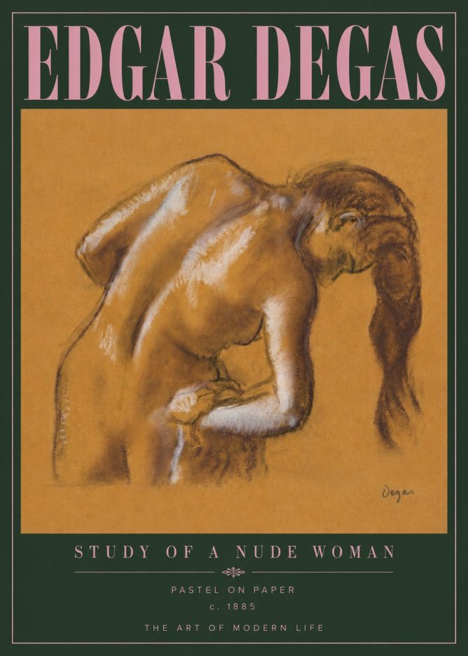 Edgar Degas Study of a Nude Woman I No6 - Plakat