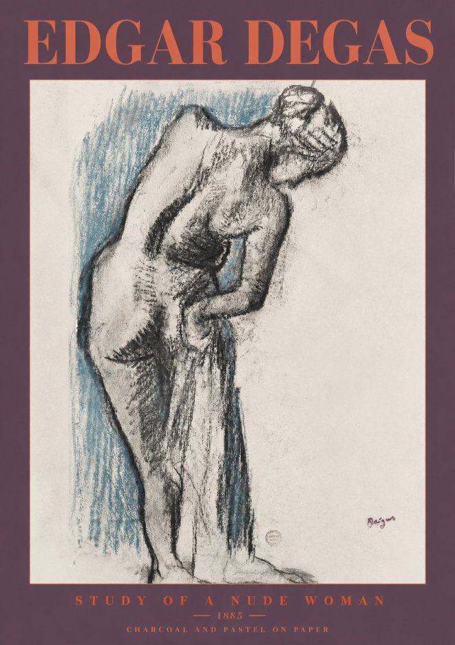 Edgar Degas Study of a Nude Woman II No2 - Plakat