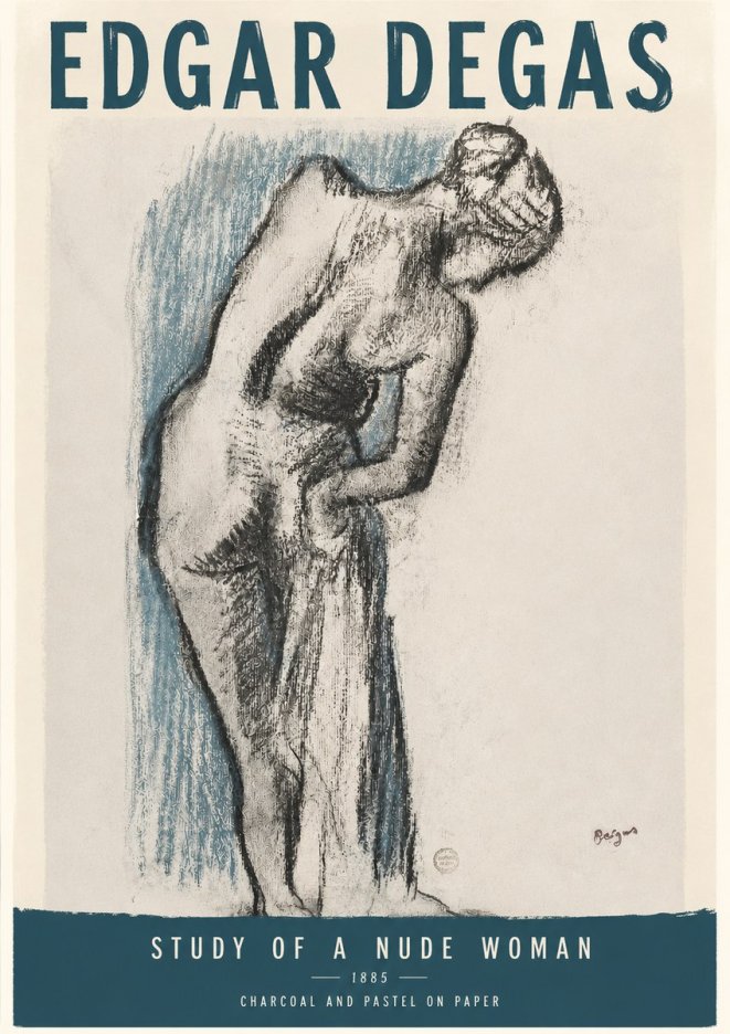 Edgar Degas Study of a Nude Woman II No3 - Plakat
