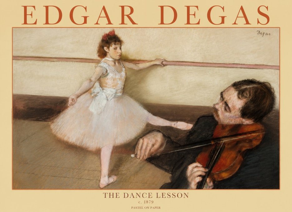 Edgar Degas The Dance Lesson No1 - Plakat