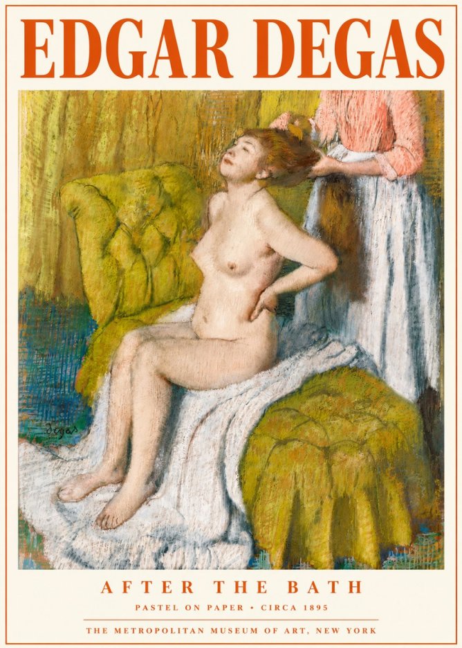 Edgar Degas After the Bath III No4 - Plakat