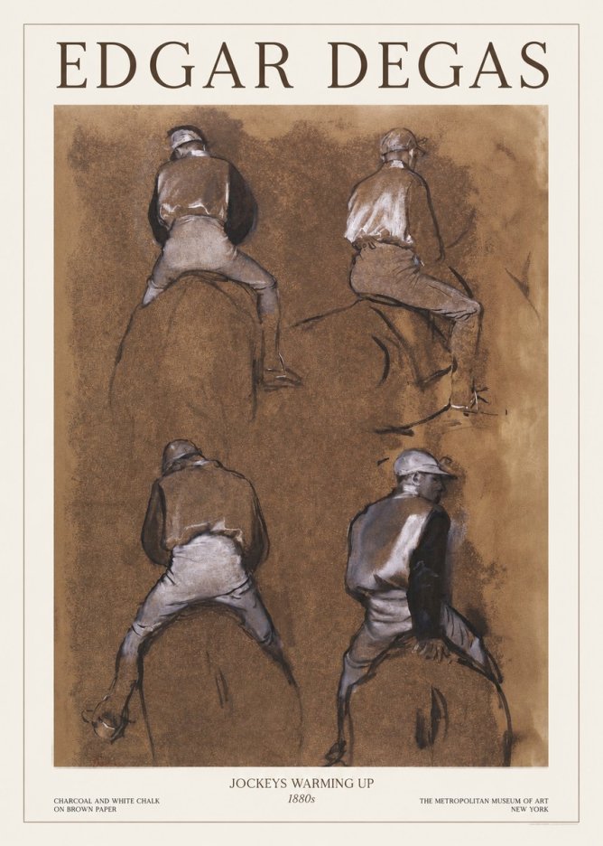 Edgar Degas Jockeys Warming Up No1 - Plakat