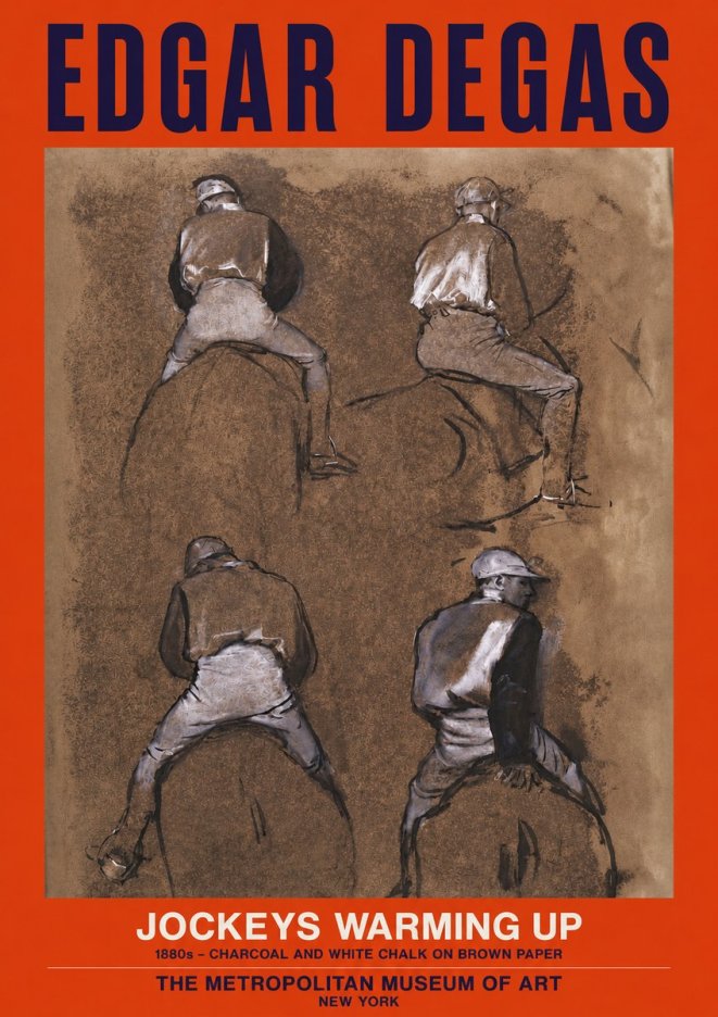 Edgar Degas Jockeys Warming Up No2 - Plakat