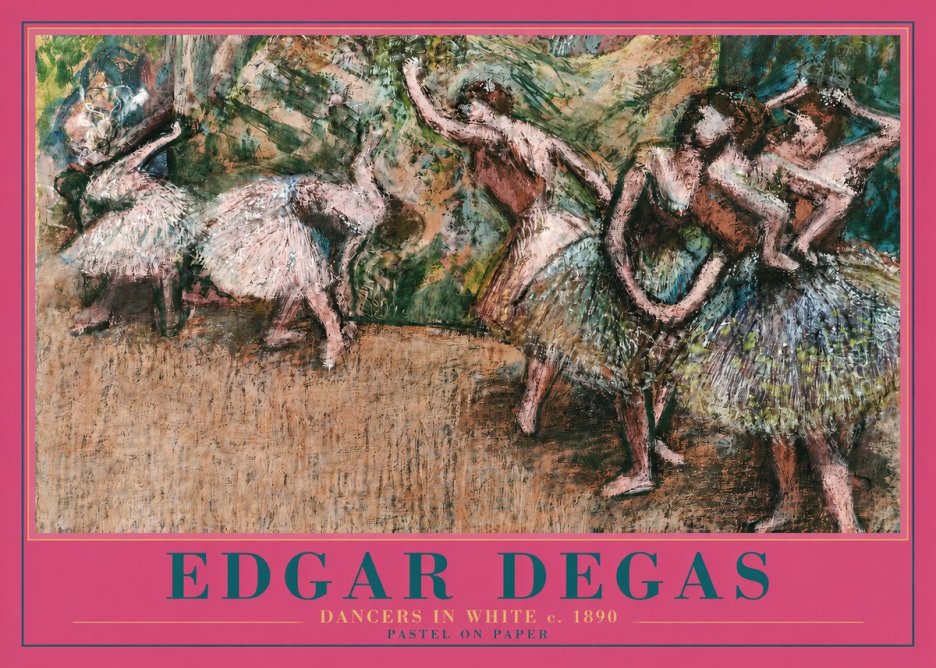 Edgar Degas Dancers in White C. 1890 No2 - Plakat