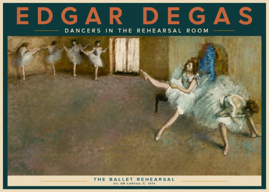 Edgar Degas The Ballet Rehearsal No3 - Plakat
