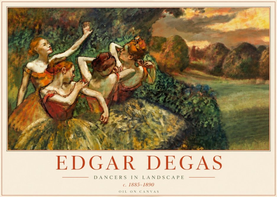 Edgar Degas Dancers in Landscape II No3 - Plakat
