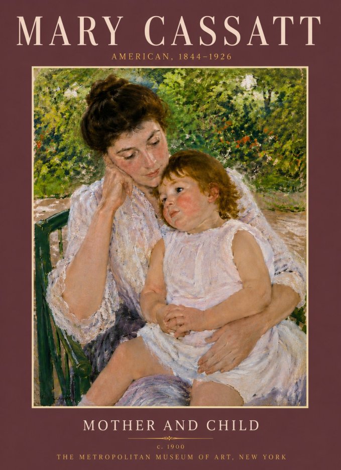 Mary Cassatt Mother and Child I No6 - Plakat