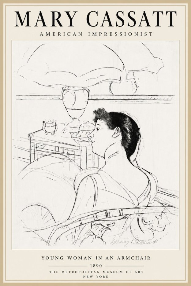 Mary Cassatt Young Woman in an Armchair No5 - Plakat