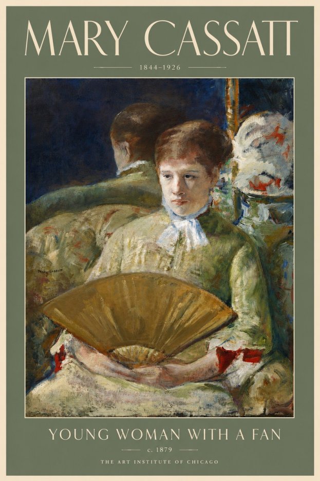 Mary Cassatt Young Woman with a Fan I No5 - Plakat