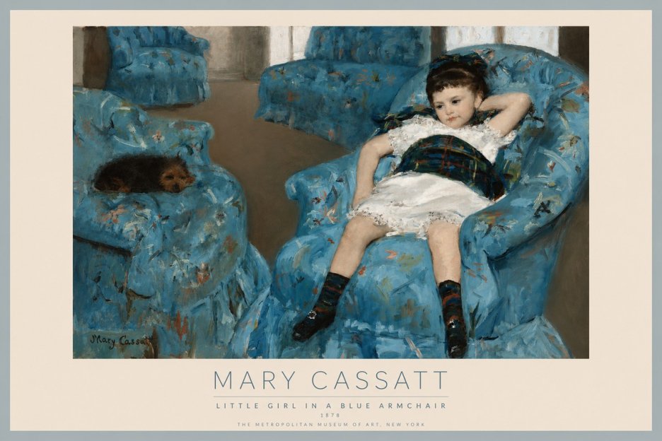 Mary Cassatt Little Girl in a Blue Armchair No2 - Plakat