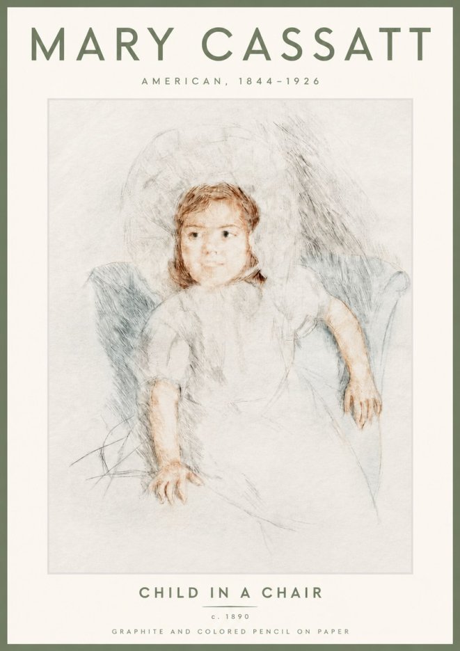 Mary Cassatt Child in a Chair No4 - Plakat