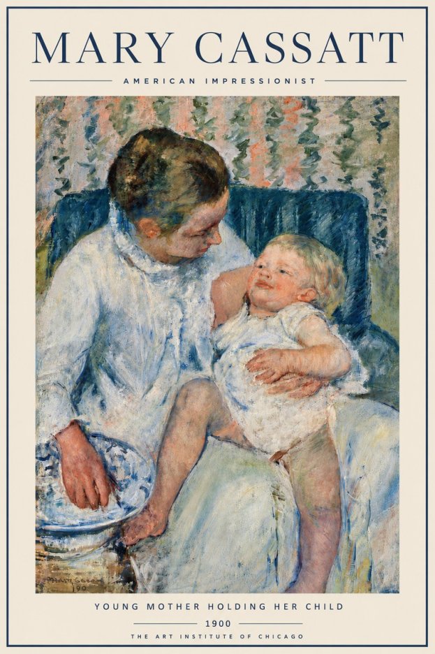 Mary Cassatt Young Mother Holding Her Child No3 - Plakat