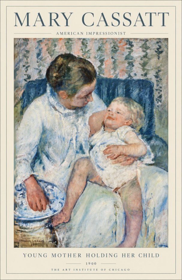 Mary Cassatt Young Mother Holding Her Child No4 - Plakat