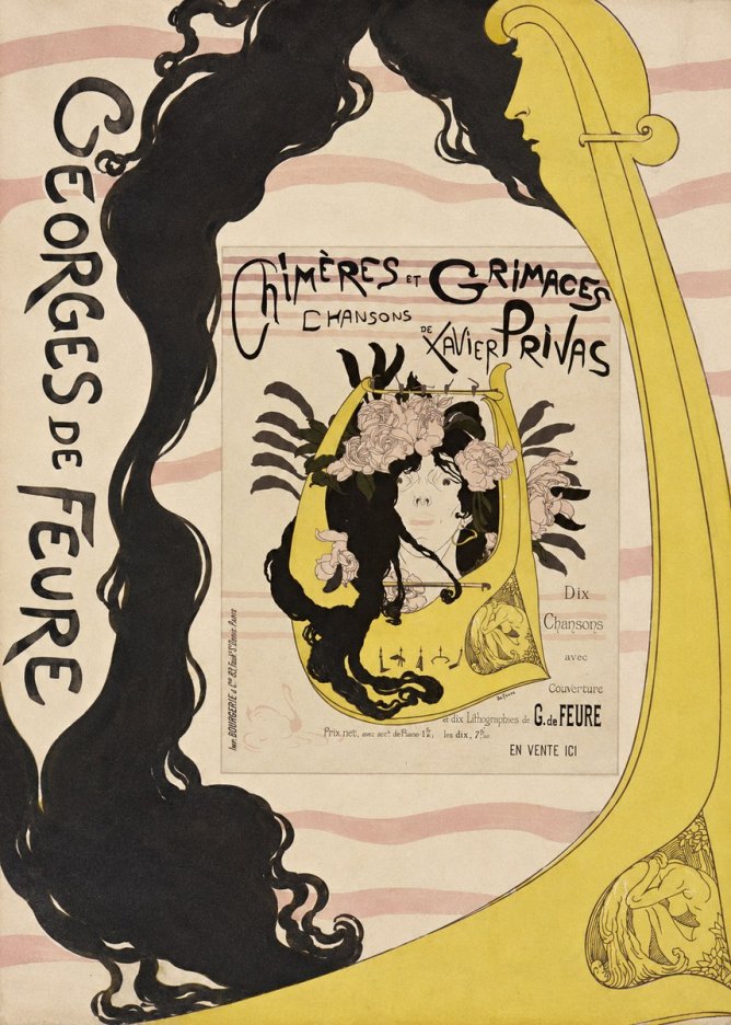 Georges de Feure Chimères Et Grimaces Chansons De Xavier Privas No5 - Plakat