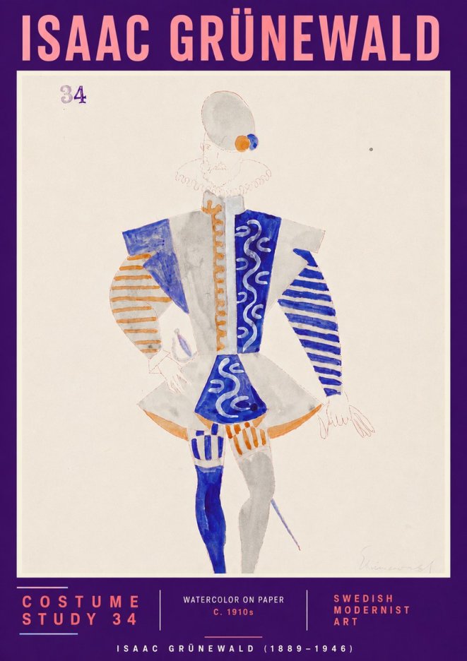 Isaac Grünewald Costume Study 34 No4 - Plakat