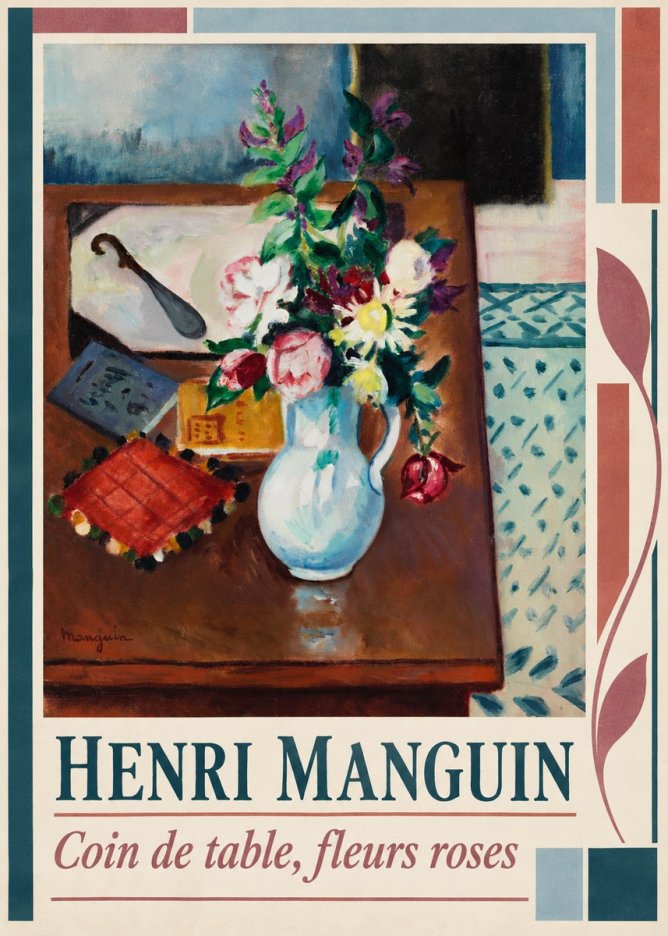Henri Manguin Coin De Table, Fleurs Roses No5 - Plakat