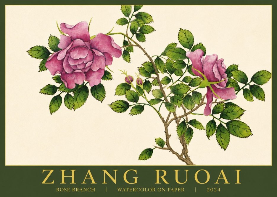Zhang Ruoai Rose Branch No3 - Plakat