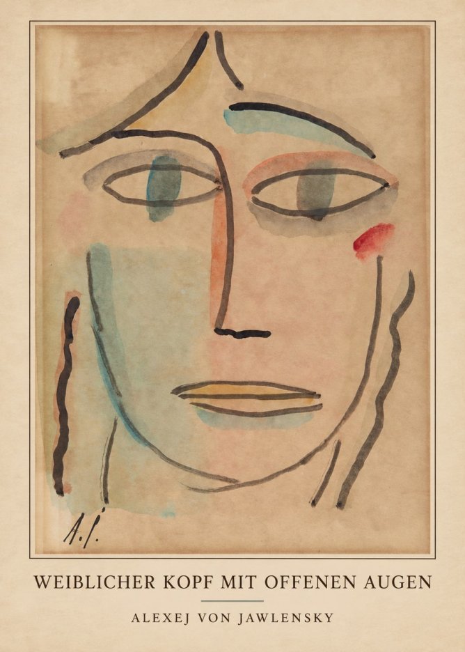 Alexej von Jawlensky Weiblicher Kopf Mit Offenen Augen No3 - Plakat