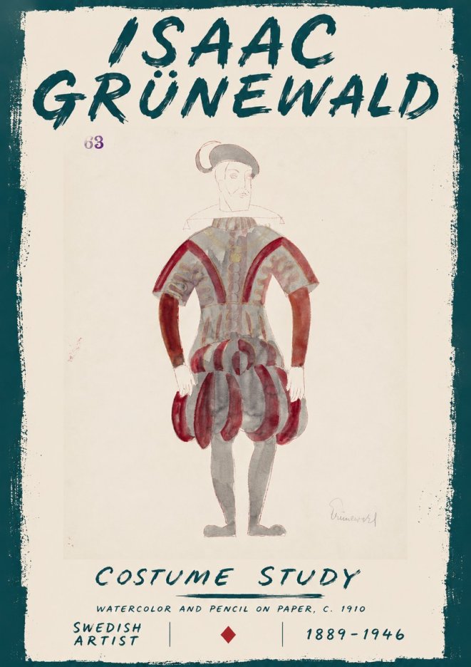 Isaac Grünewald Costume Study II No4 - Plakat