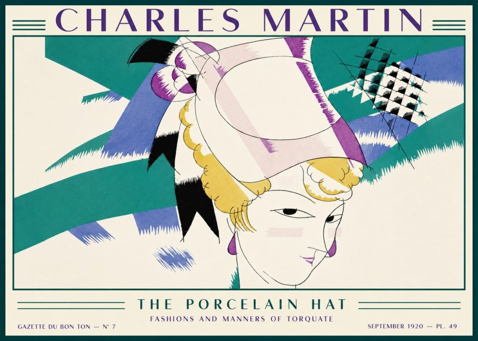 Charles Martin The Porcelain Hat No2 - Plakat