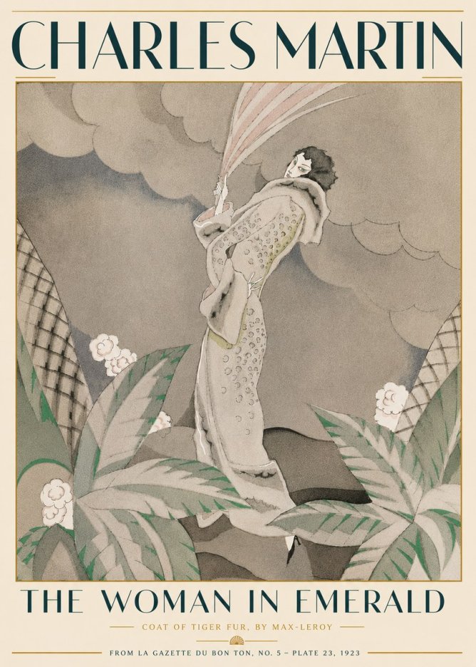 Charles Martin The Woman in Emerald No5 - Plakat